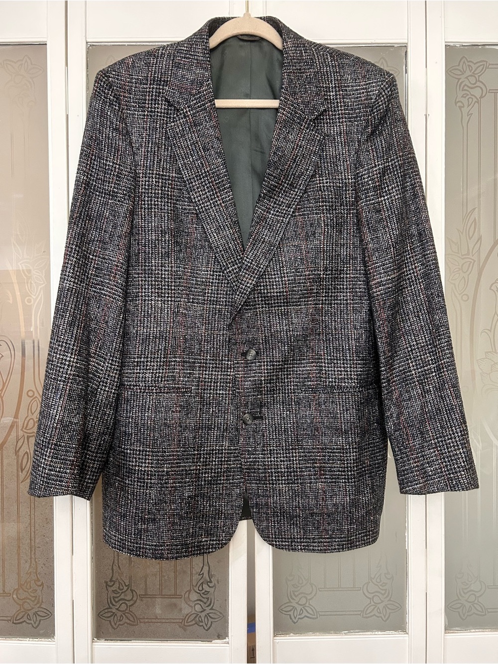 Christian for silk multicolor blazer men’s 44 single breasted
